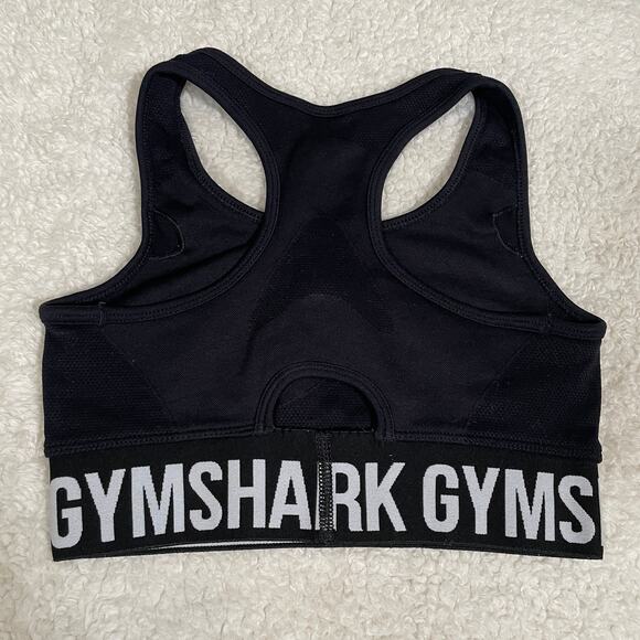 Gymshark Flex Sports Bra Black Light Support Seamless Workout Activewear S - Picture 4 of 4